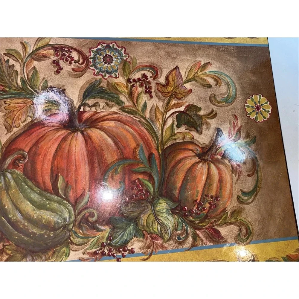 Fall Autumn Cork Placemats Set of 4 Thick Cork Place Mats for Dinning pumpkins